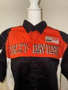 Harley Davidson Racing Short Sleeve Button Up